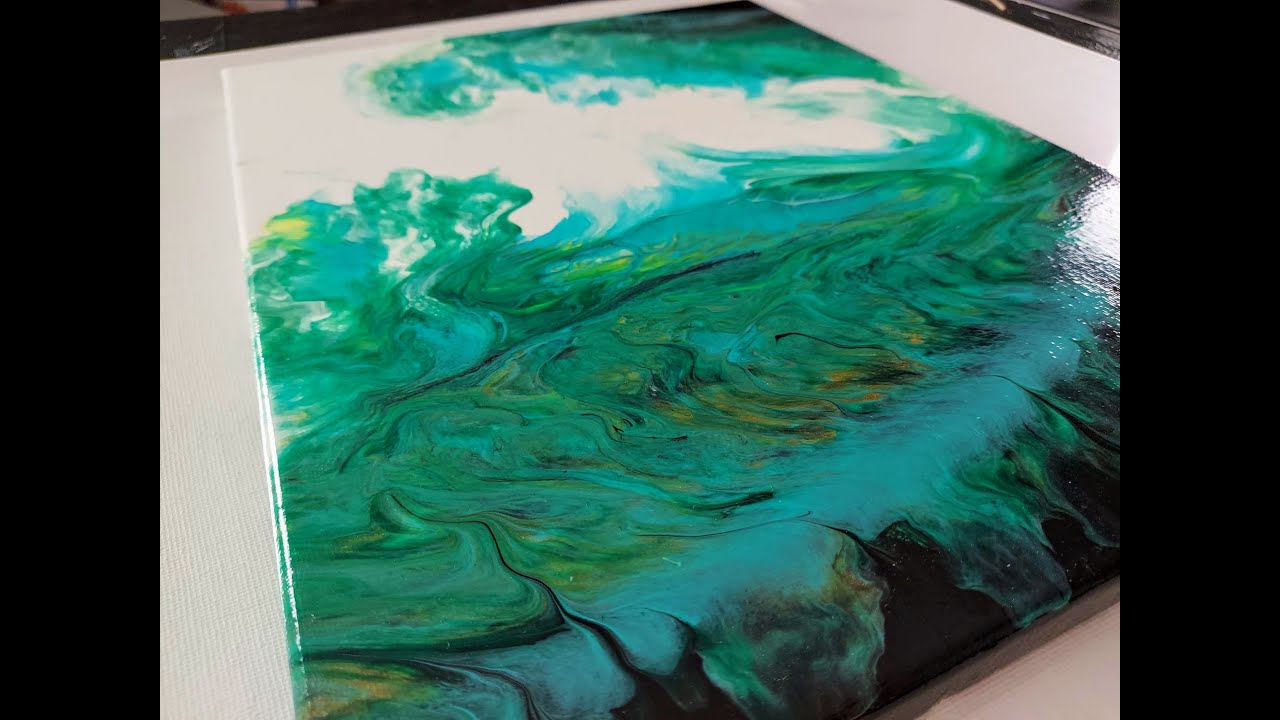 I Tried a Split Base Pour and Got This Stunning Green Abstract Wall Art (008)