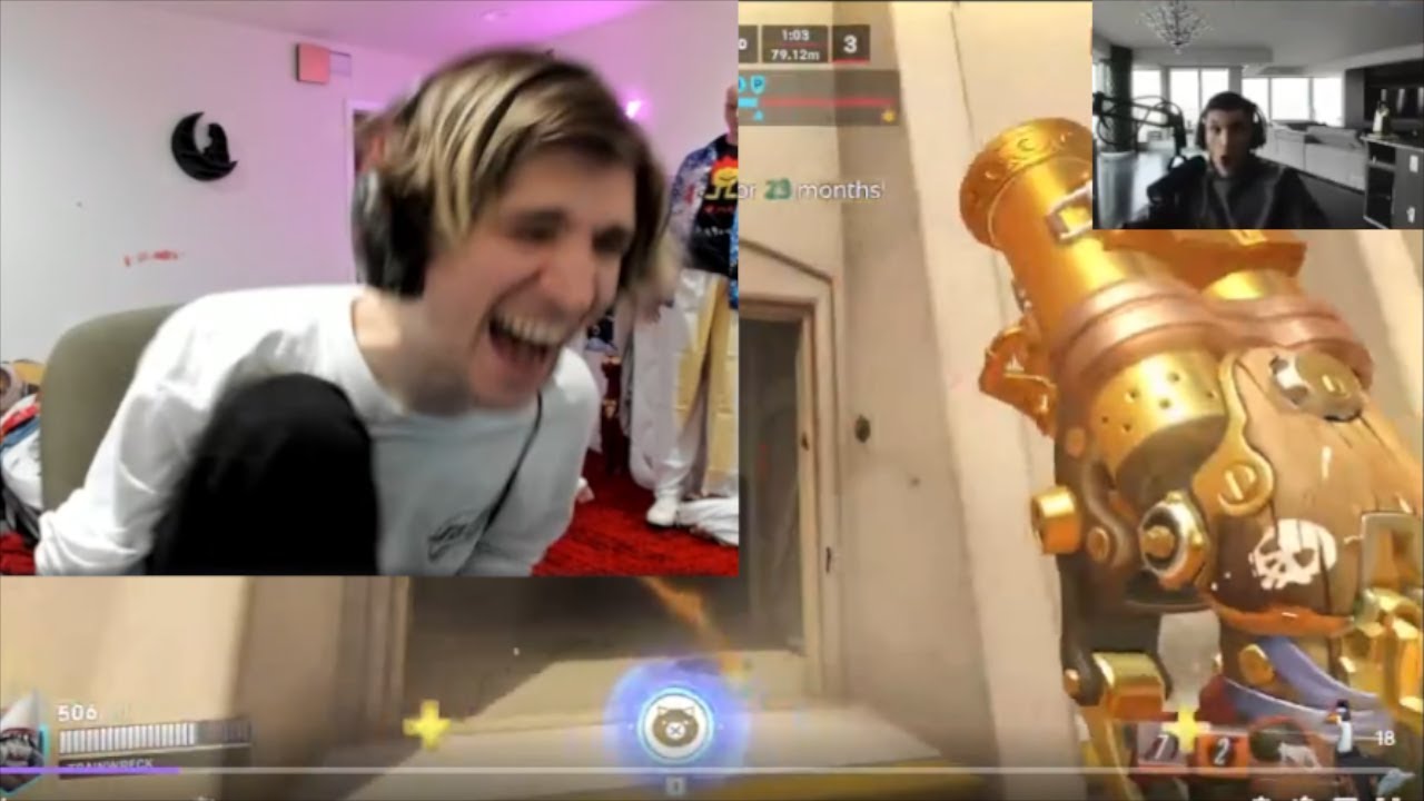 xQc dies laughing at Train playing Overwatch 2