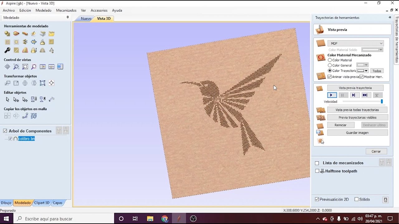 Como crear un medio tono (HALFTONE) a partir de una imagen| Aspire | Código G | DXF