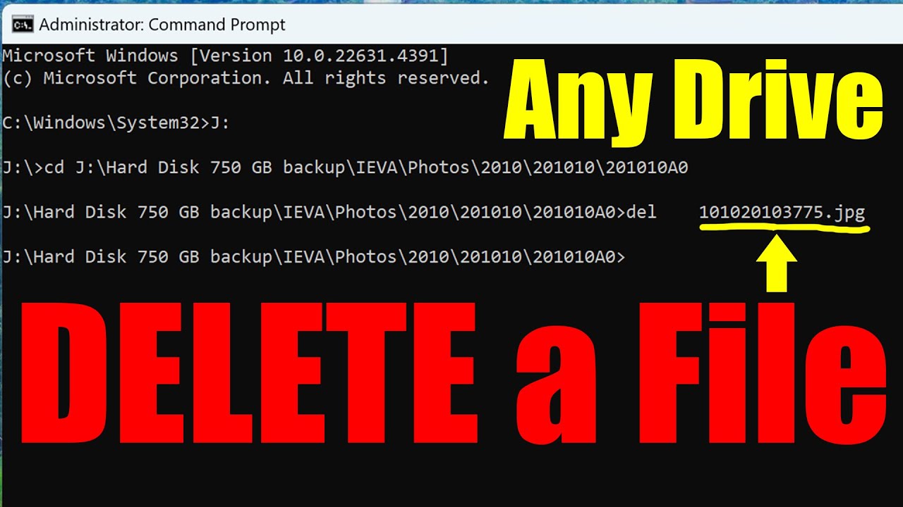 How to DELETE a File Using cmd