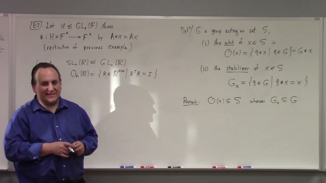 Abstract Algebra II: L2: group actions, orbit stabilizer theorem, 1-21-26