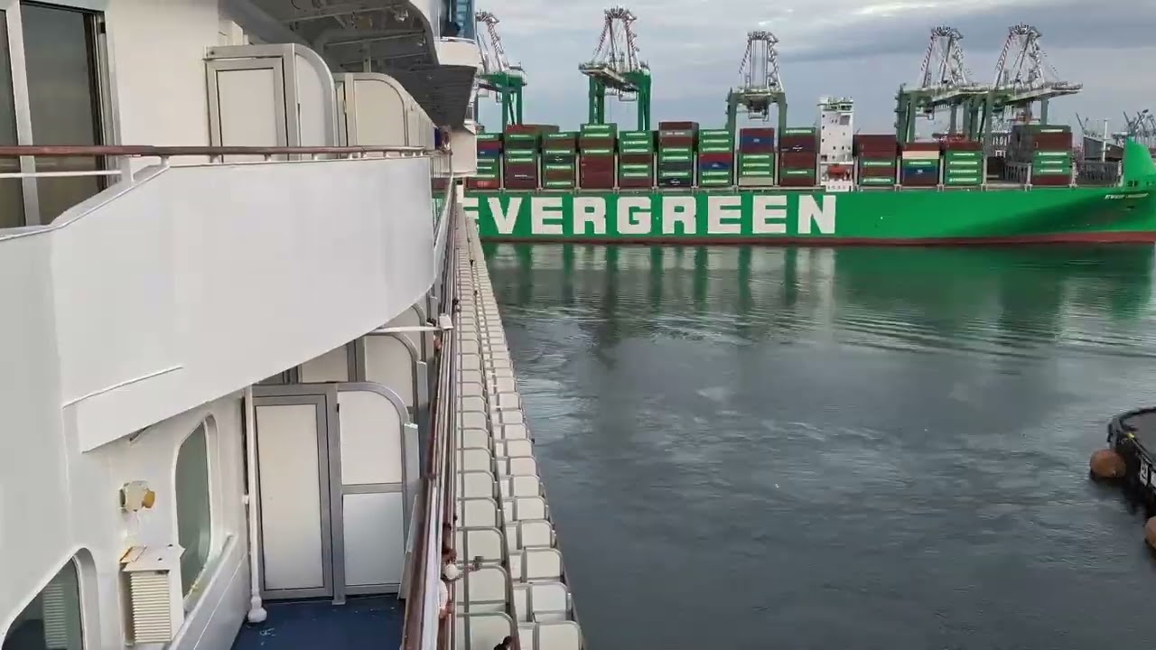 Quantum of the seas and Emerald Princess departing Los Angeles