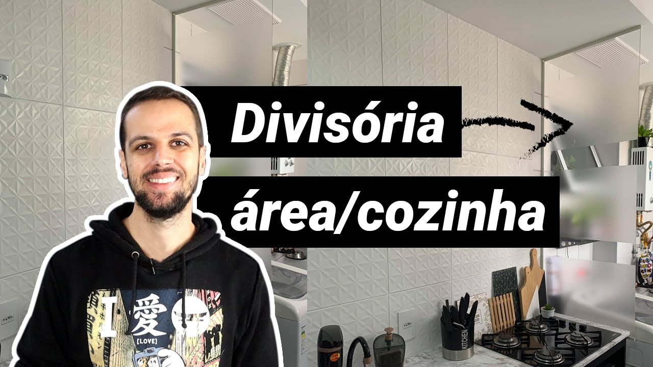 DIY | Como separar a cozinha e a área gastando pouco? Divisória que parece vidro
