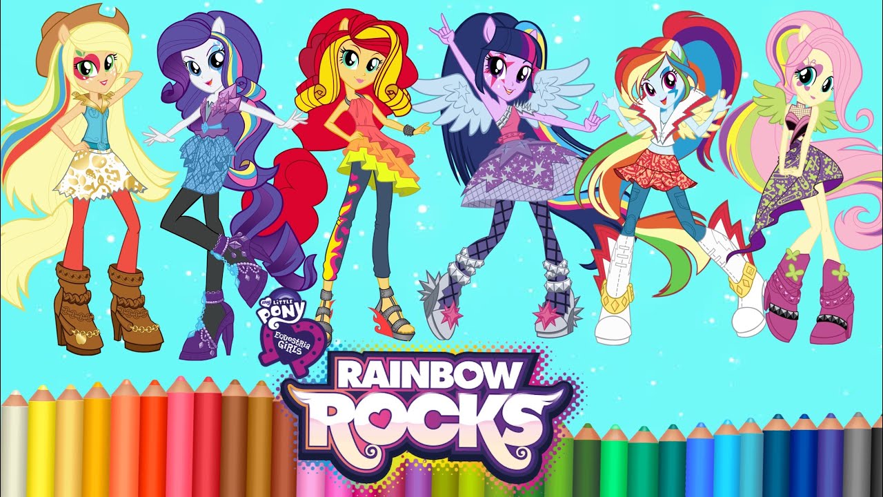 Coloring My Little Pony - All Equestria Girls COMPILATION - Mewarnai Kuda Poni COMPILASI
