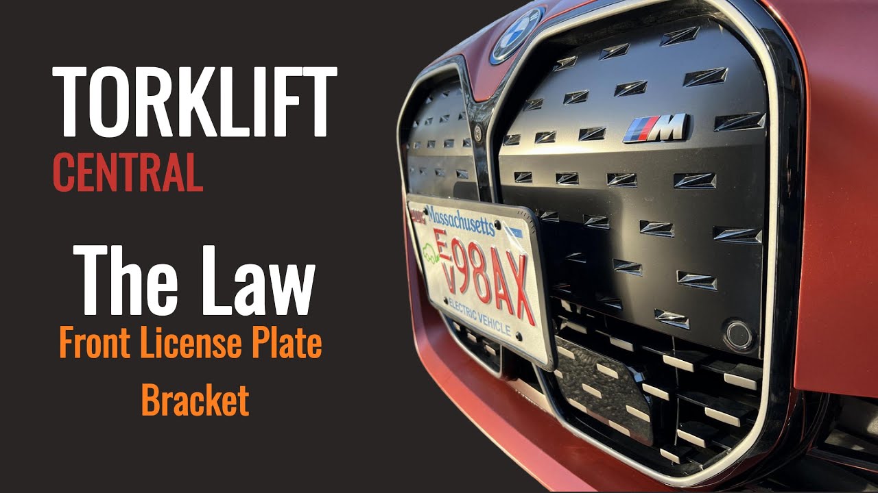 Torklift Central no-drill Law Front License Place Bracket for the BMW i4 now will DAPP support