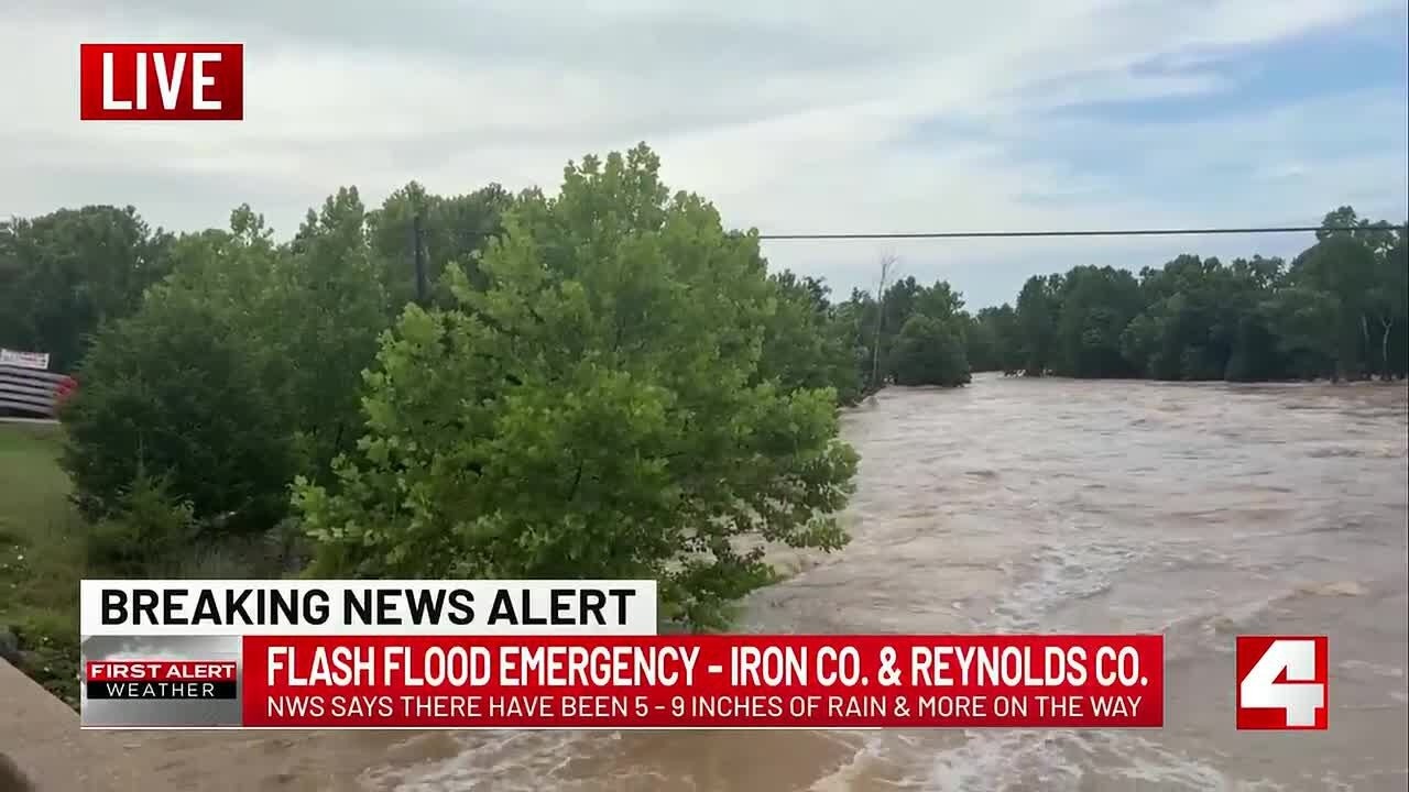 Flash flood emergency issued for Iron and Reynolds counties
