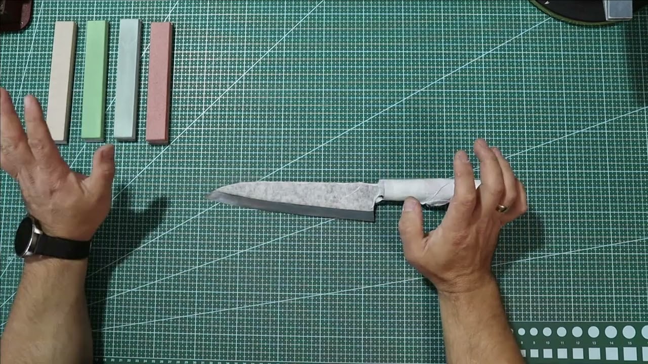 Заточка ножа Moritaka Yanagiba 270mm и NANIWA Super Stone