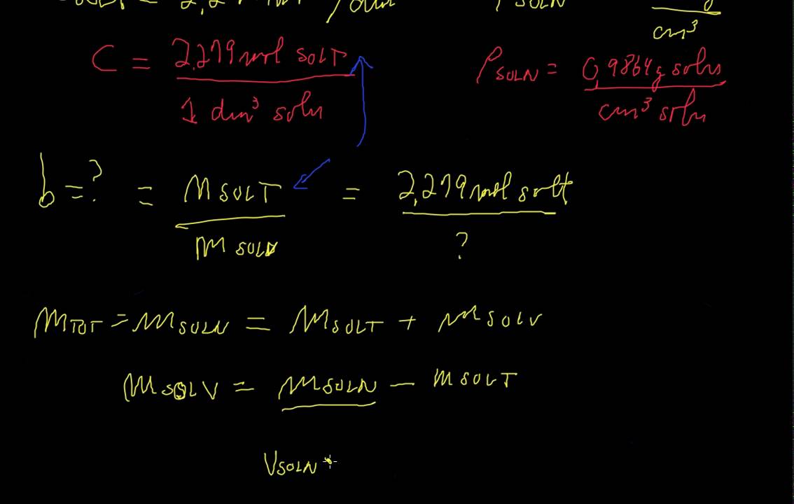 12E - Concentration vers molalit&eacute; (avec masse volumique)