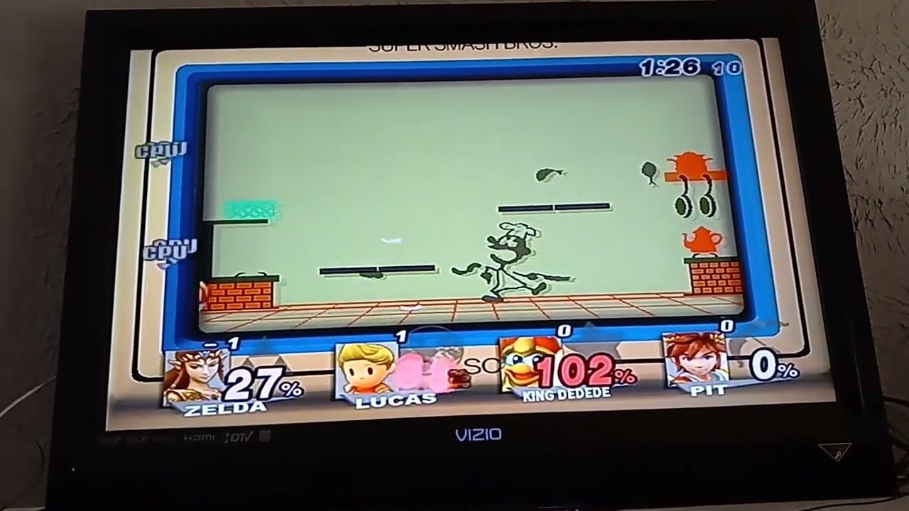 Super Smash Bros. Brawl Zelda (CPU) VS. Lucas (CPU) VS. King Dedede (CPU) VS. Pit (CPU)