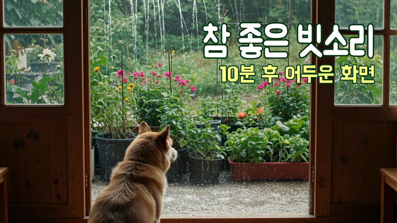 잘 자고 잘 일어나는 좋은 빗소리｜10분 후 어두운 화면 ｜공부, 명상, 불면증 극복.