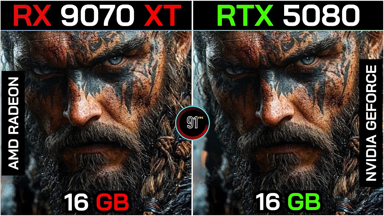 RTX 5080 VS RX 9070 XT+ Ryzen&trade; 7 9800X3D : TEST IN 10 GAMES