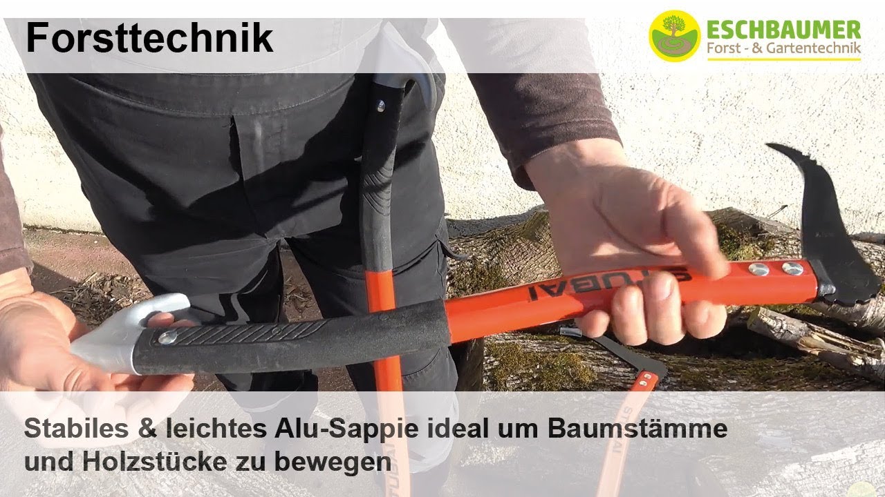 Stabiles & leichtes Alu-Sappie ideal um Baumstämme und Holzstücke zu bewegen