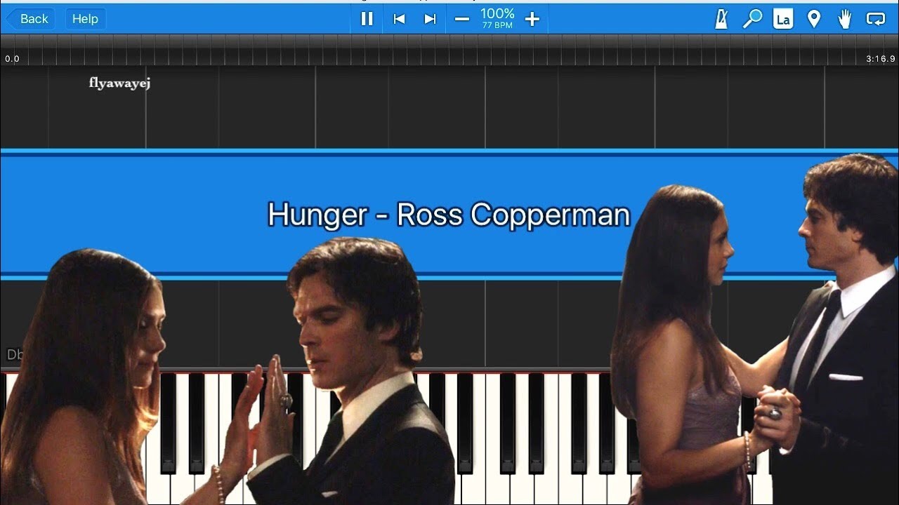[Vampire Diaries 6x22] Hunger - Ross Copperman || Synthesia Piano Tutorial