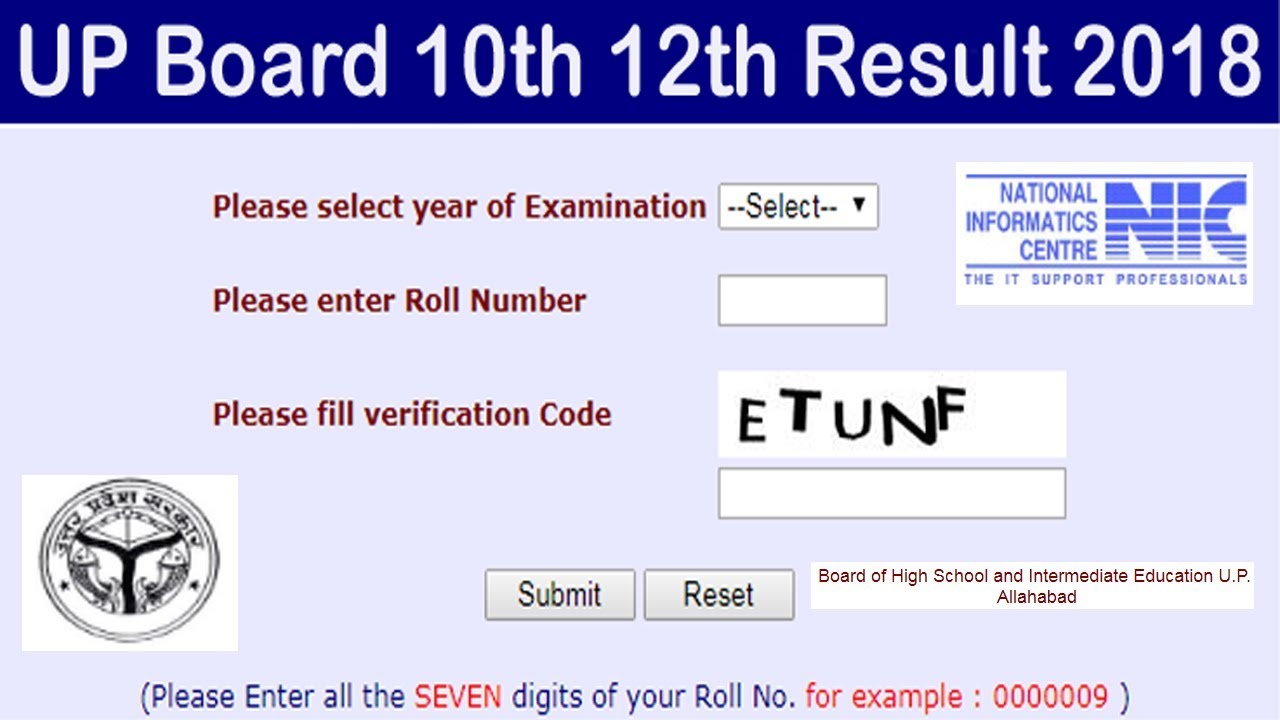 UP Board Result 2018 for 10th 12th Exam at upmspresults.up.nic.in