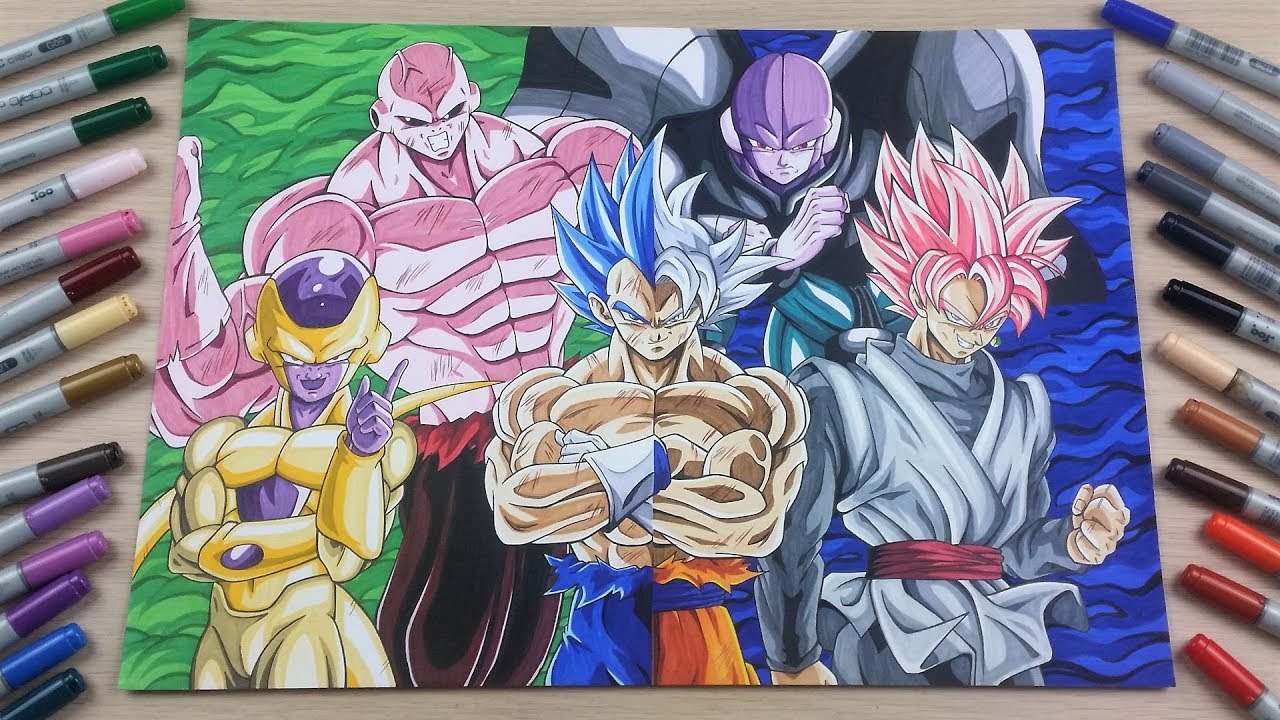 ✖️ 200 K SPECIAL ✖️ Dragonball Super! Drawing Goku, Vegeta, Jiren, Hit, Frieza & Goku Black