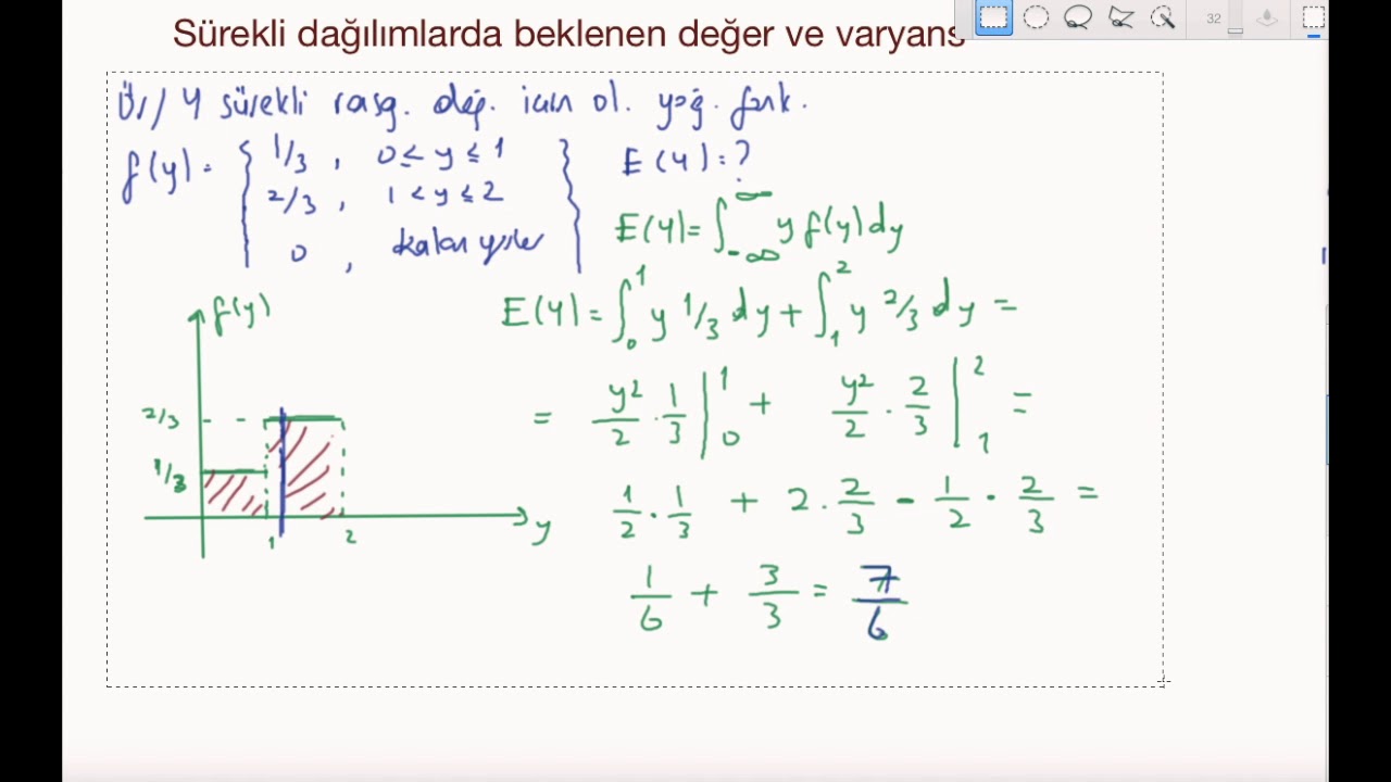 36) Olasılık - Sürekli dağılımlarda beklenen değer ve varyans