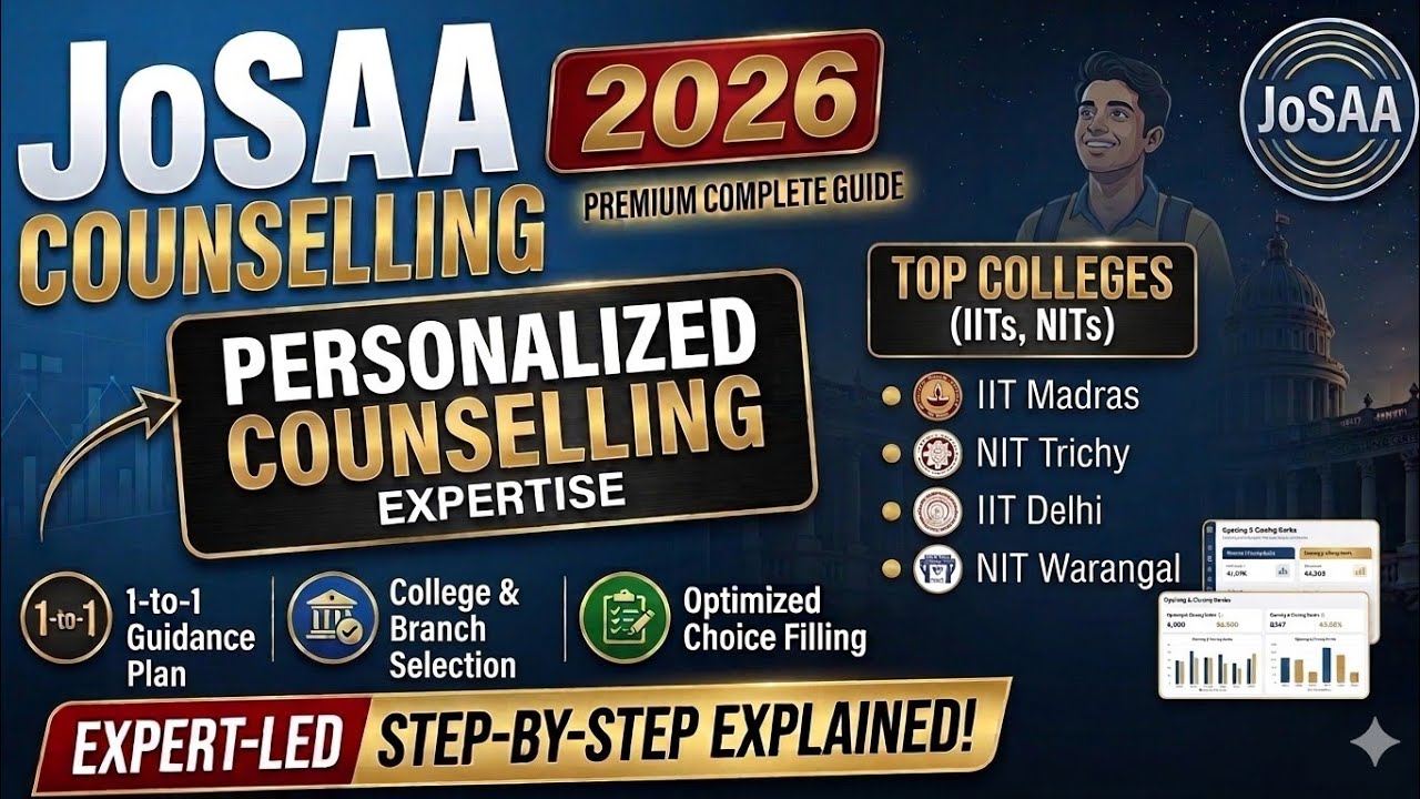 JOSAA Counselling 2026 | College & Branch Selection Strategy | Personalized Admission Support 
