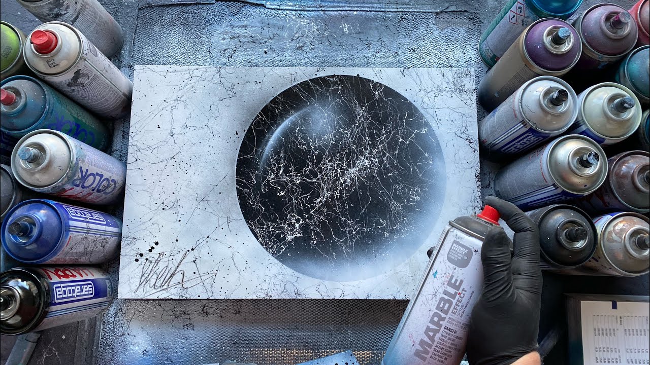 BLACK MARBLE  SPRAY PAINT ART by Skech