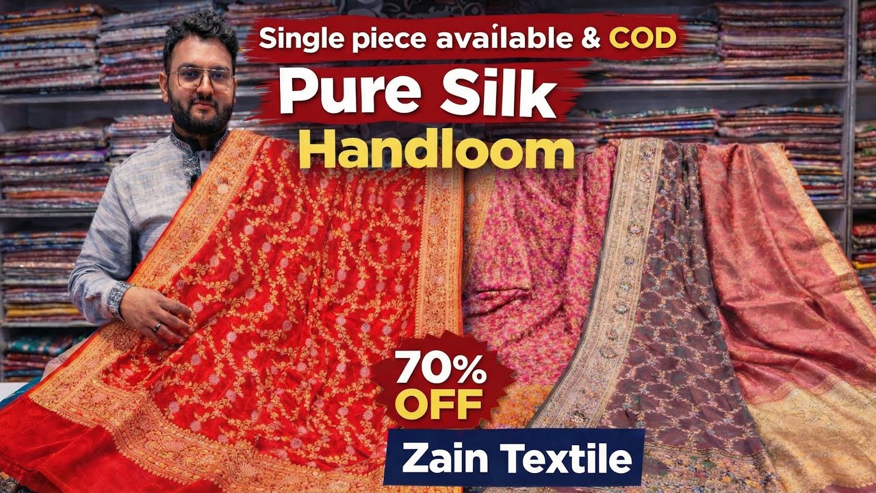 EP-1 Mega Sale Upto 70 % Off Pure Katan Silk, Zain Textile Pure Kora Organza, Tussur Silk,Kora Katan