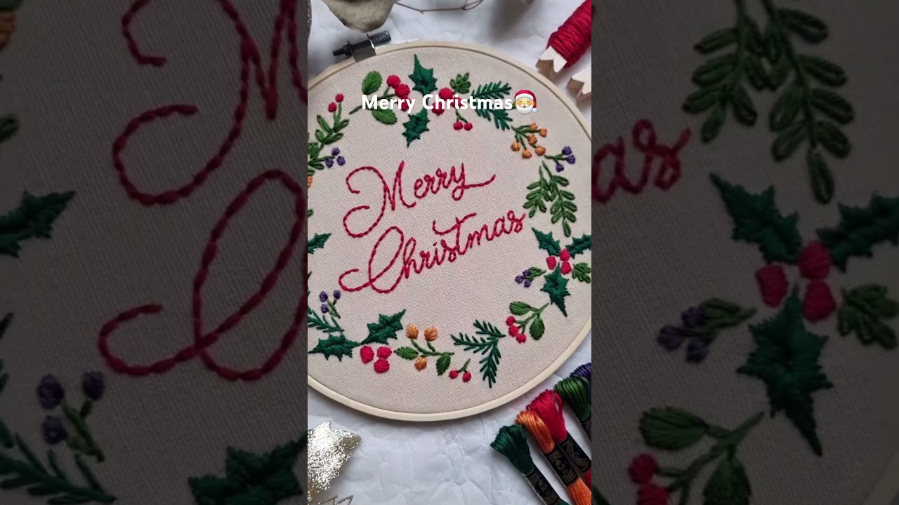 Beautiful Christmas hand embroidery #embroidery #handembroidery #handmade #stitch #art #christmas