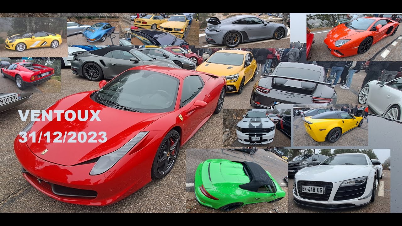 MONT VENTOUX 31 DECEMBRE 2023 - Rasso de Lamborghini, Ferrari, Aston Martin et Porsche...
