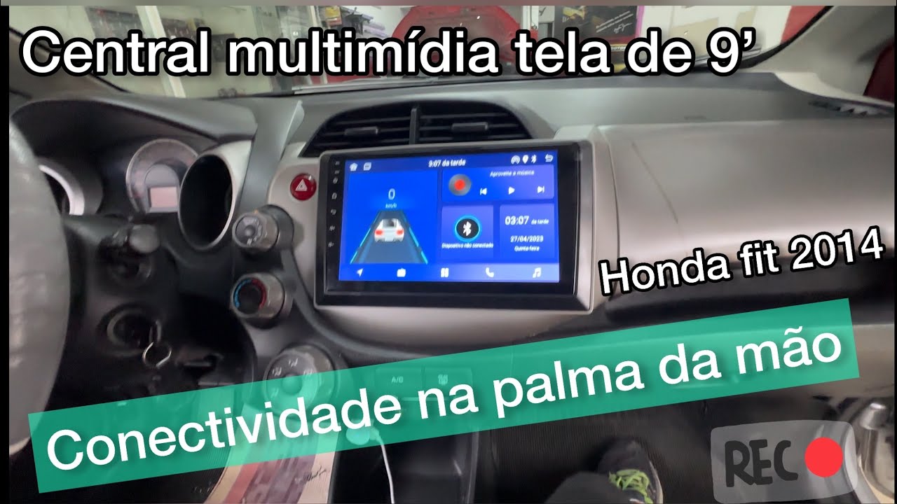 #hondafit instalação central #multimidia tela de 9’