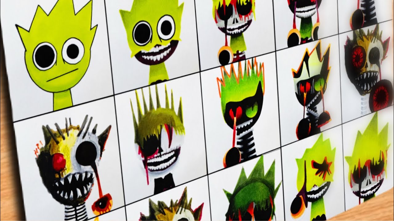 Dibujo de Sprunki [ Owackcx ]  Incredibox  Sprunki: Fase 1 a fase 12 - Lime