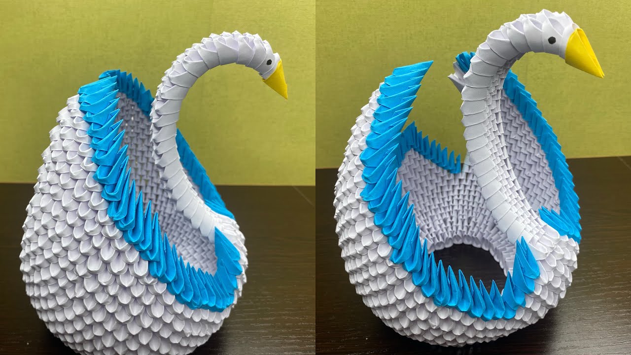 How to make paper swan | 3d origami | diy #diy #3d #origami #swan #makingswan #paperswan #asmr