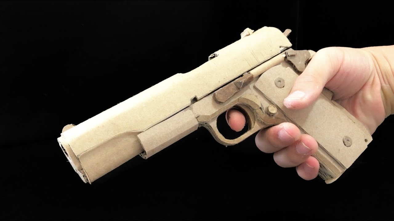 How to make a Cardboard Colt m1911 that shoot with shell ejection | Part 4 -Grip