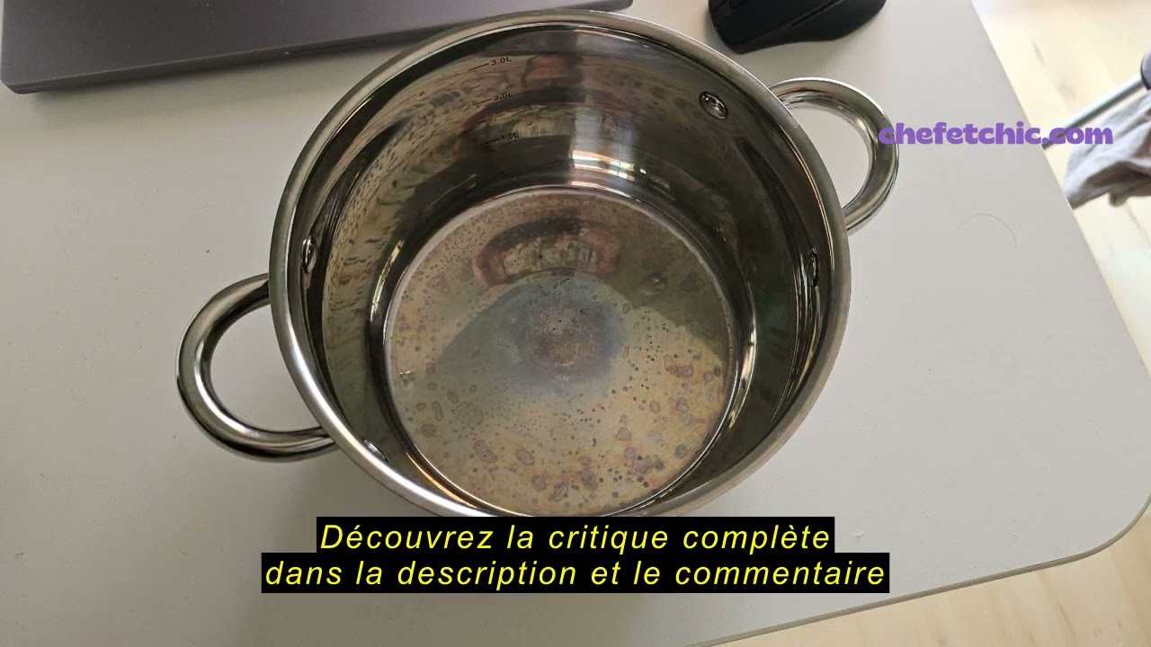 Avis sur la FLORINA Faitout Inox (6 l) I Diamètre de 24 cm I Marmite Inox OLIVER I Casserole Acier I