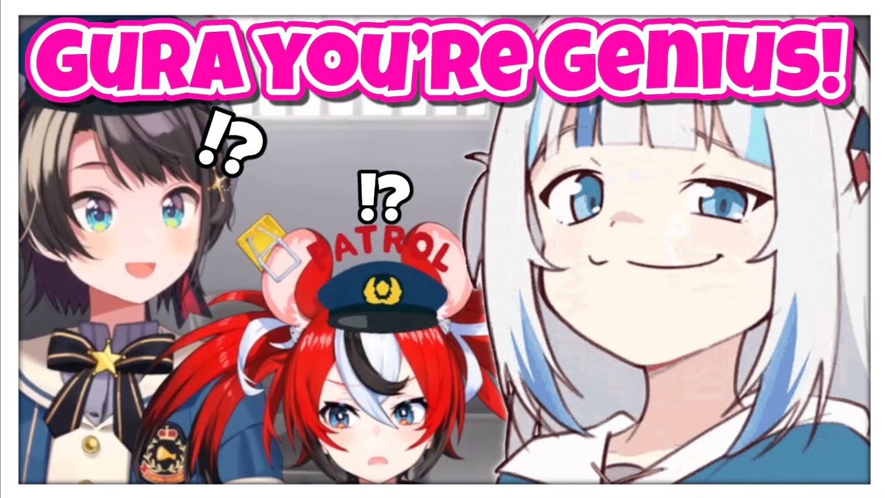 Oozora Police Can't Arrest Gura Because She's 𝗕𝗜𝗚 𝗕𝗥𝗔𝗜𝗡!【Hololive】
