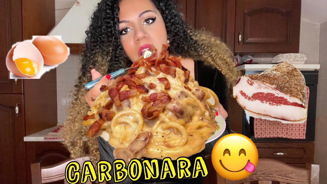 MUKBANG SPAGHETTI alla CARBONARA EATING SHOW ITA