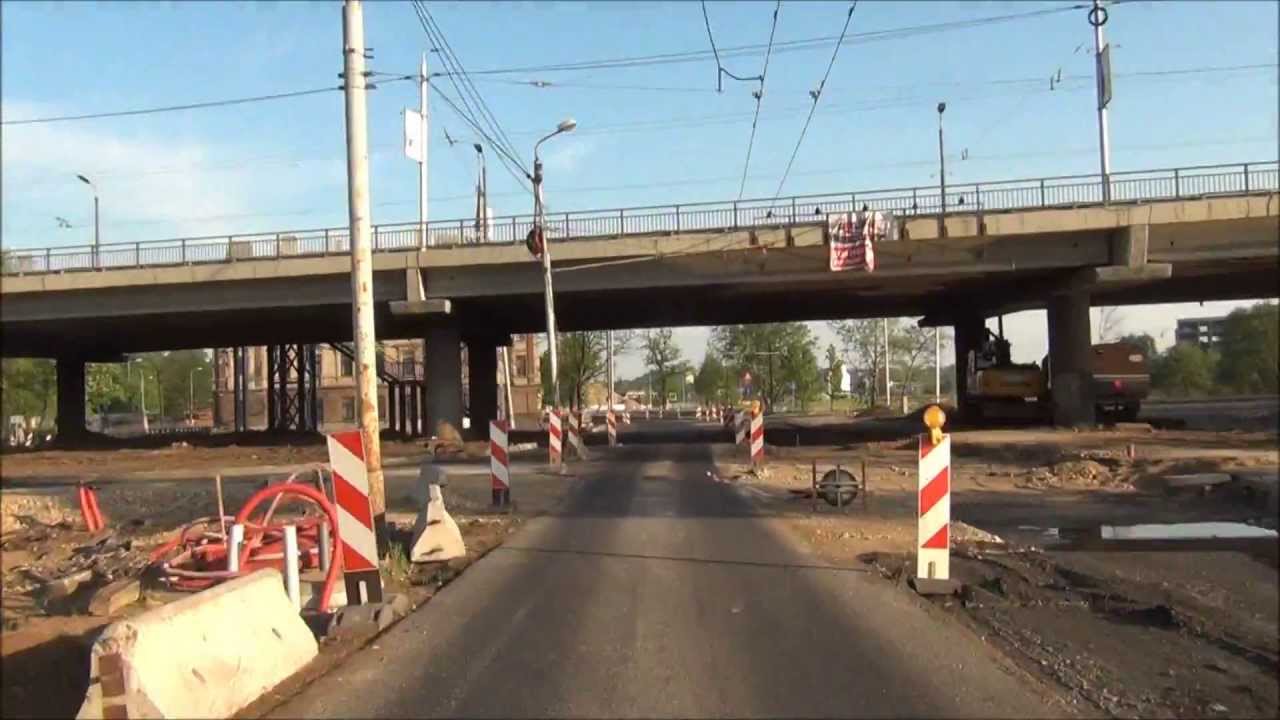 Автобус Рига, 3 Pļavnieki - Vakarbuļļi  ( вид из кабины ) 2013г 5x