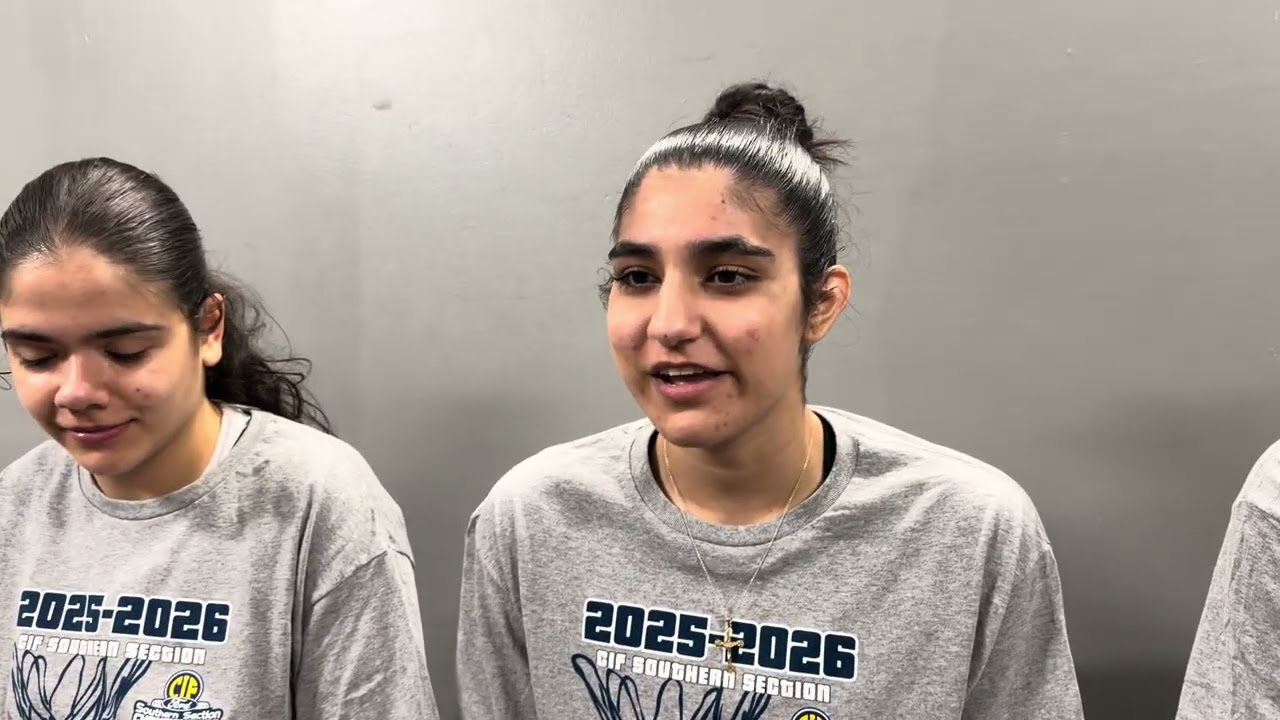 Kelin Shajanian, Anik Nortikyan, Ava Gharib of Crescenta Valley Girls Basketball on Division 2 Title