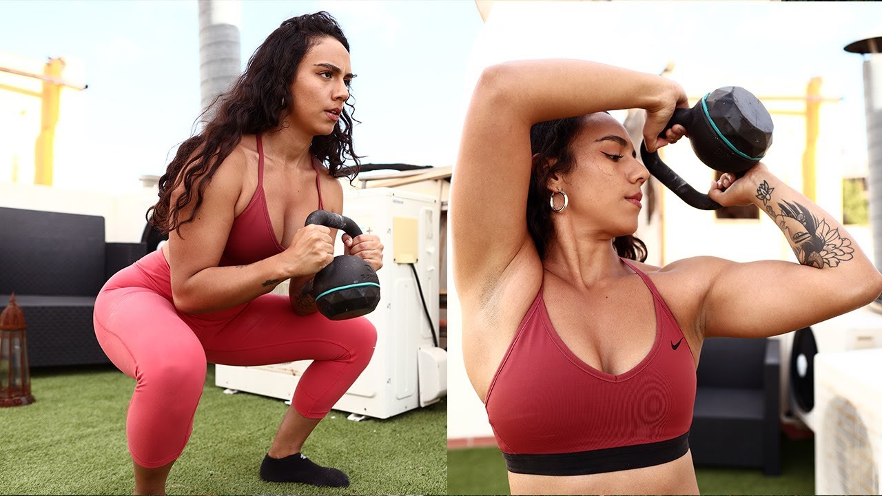 RUTINA INTENSA FULL BODY CON KETTLEBELLS - QUEMA TUS ROLLITOS DE GRASA🔥