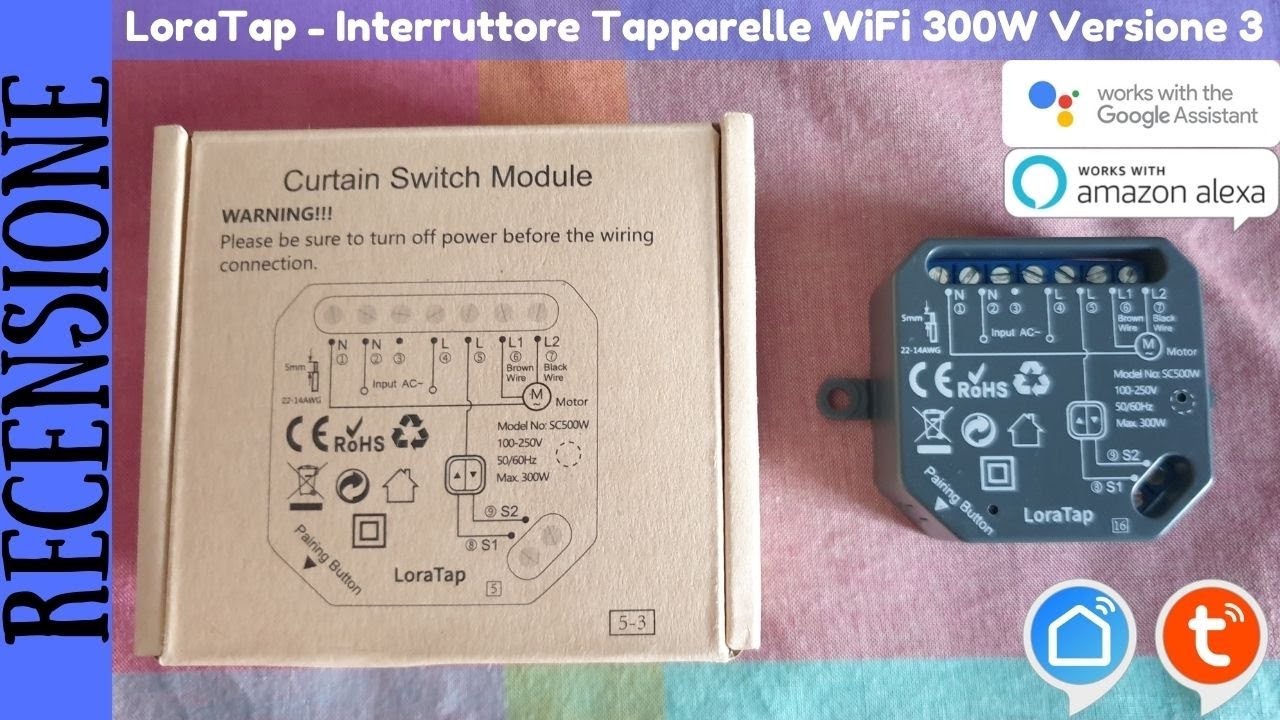 RECENSIONE - LoraTap Interruttore Smart WiFi con comando della percentuale per le tapparelle V3