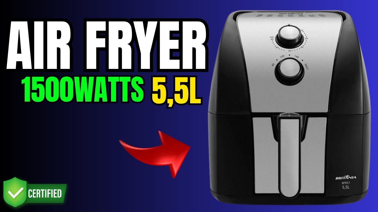 Air Fryer Brit&acirc;nia 5,5 L Gold BFR51 1500W &ndash; Review Completo e Oferta Imperd&iacute;vel! VALE A PENA ?