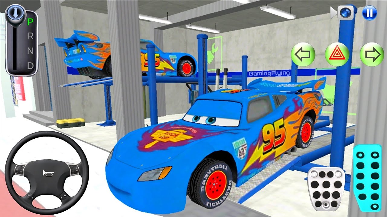 New Lightning McQueen Car in Auto Repair Shop - 3D Driving Class - 3D Driving Class Game - Car Game
