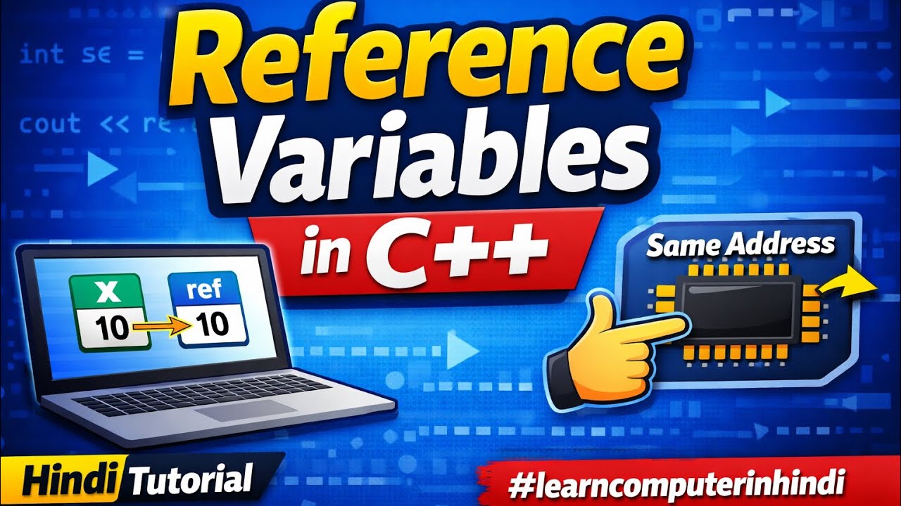 Reference Variables in C++ | Hindi Tutorial | C++ Programming #learncomputerinhindi 