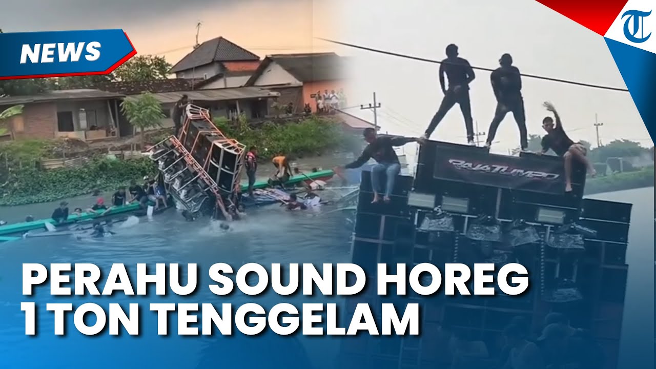 DETIK_DETIK PERAHU Sound Horeg 1 Ton Tenggelam saat Nyadran di Sidoarjo, Diduga Tak Kuat Tahan Beban