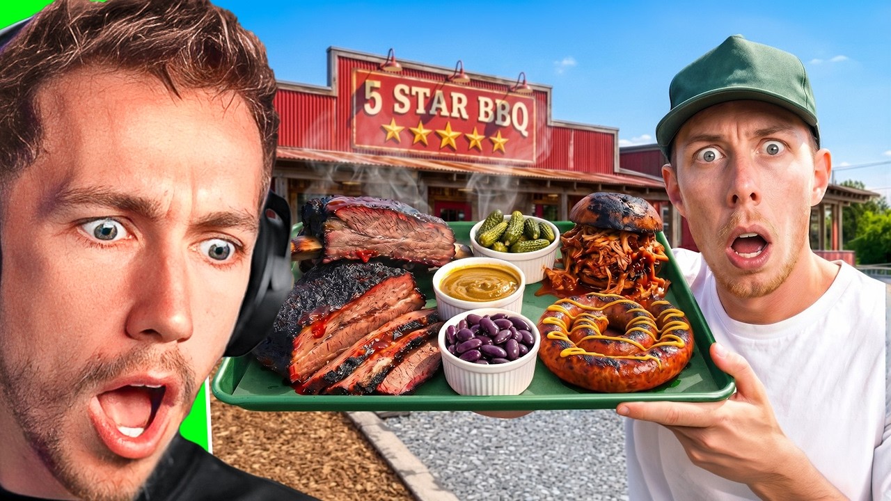 Miniminter смотрит, как британец впервые пробует техасское барбекю!