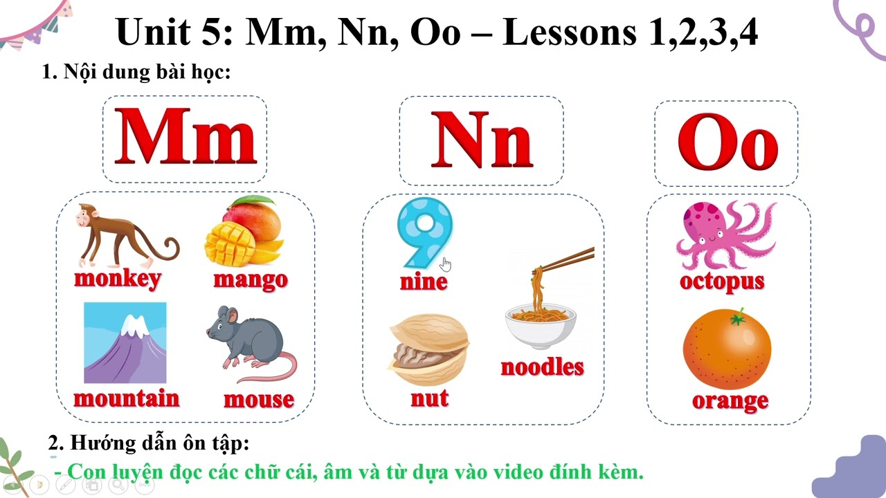ACADEMY STARS STARTER - UNIT 5: MNO - LESSONS L1,2,3,4