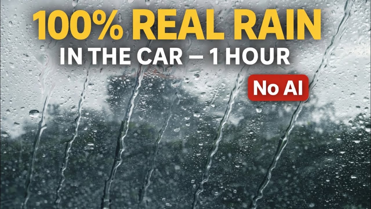 100% Real Rain in Car | 1 Hour Relaxing Rain Sounds for Sleep