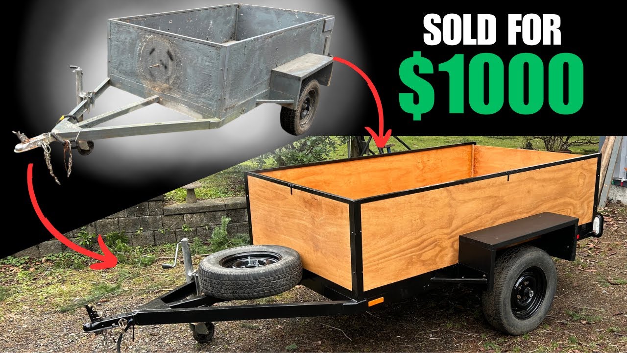 Restoring A Junkyard Utility Trailer In 15 Minutes! Flipping a trailer for CASH