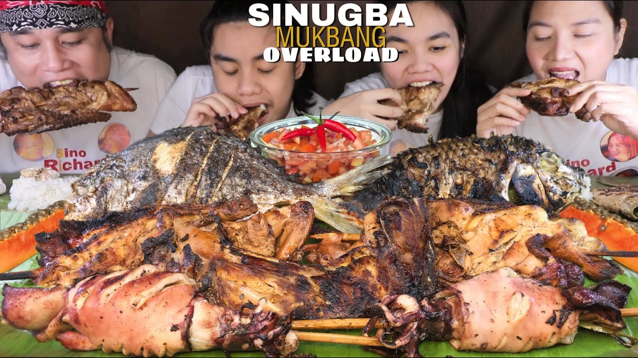 SINUGBA MUKBANG OVERLOAD!  ( UNCUT ) ( Tuna Panga, Pampano, Pusit, Chicken Inasal, Tilapia )