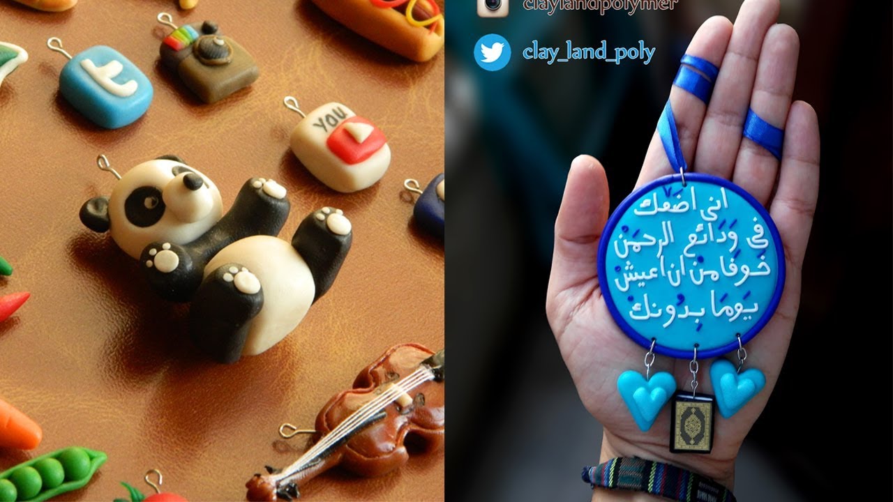 clay land polymer clay   الصلصال الحراري افكار جديدة - عجينة الفيمو - عليقات و ميديليات