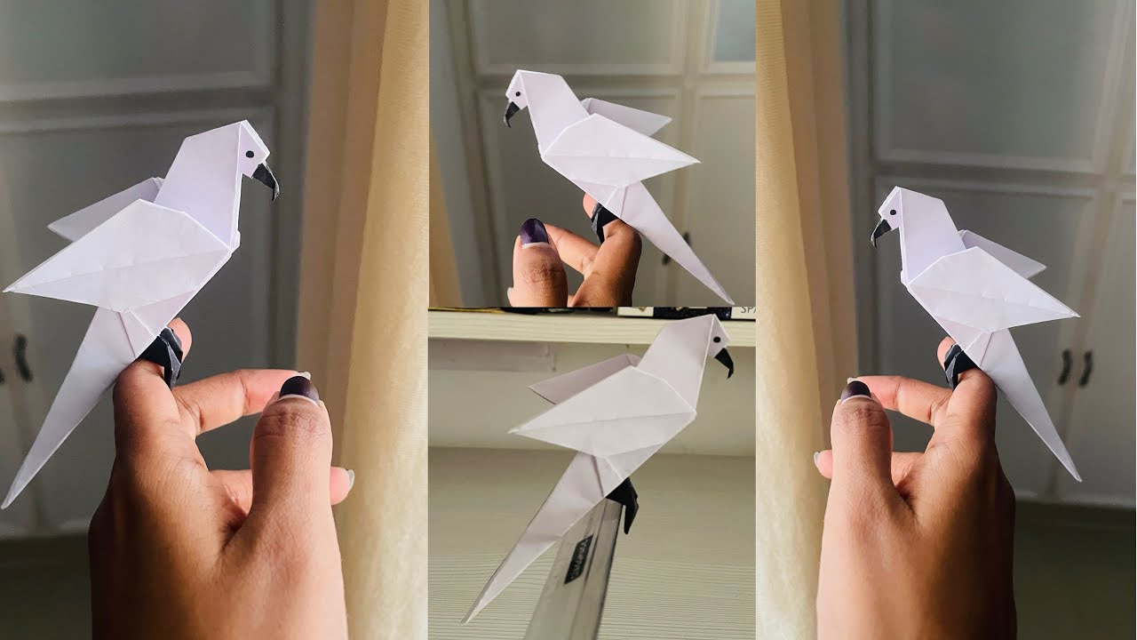 Easy Origami Bird Using White Paper 🕊️🤍
