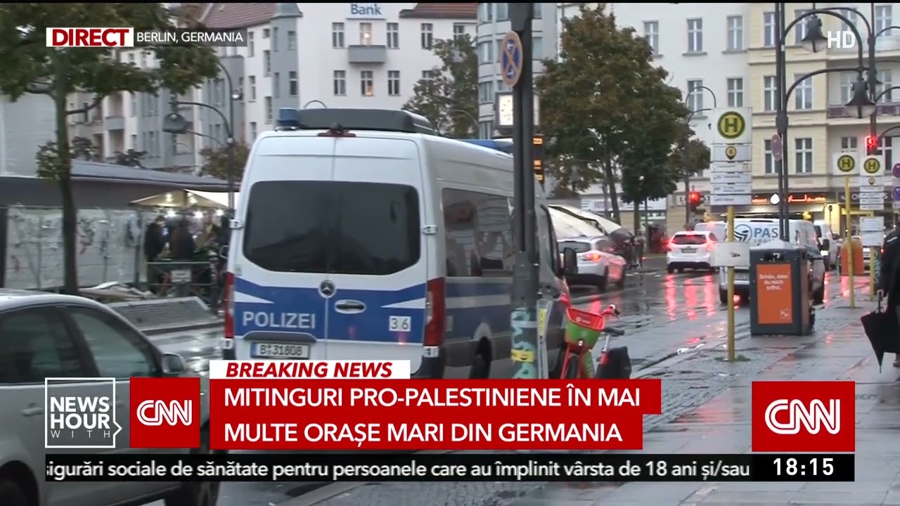 Corespondență specială Antena 3 CNN din Berlin. Mitinguri pro-palestiniene în mai multe orașe