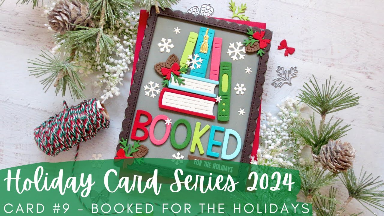 Holiday Card Series 2024 #9 | Lawn Fawn | Bookish Christmas All Dies/No Stamps