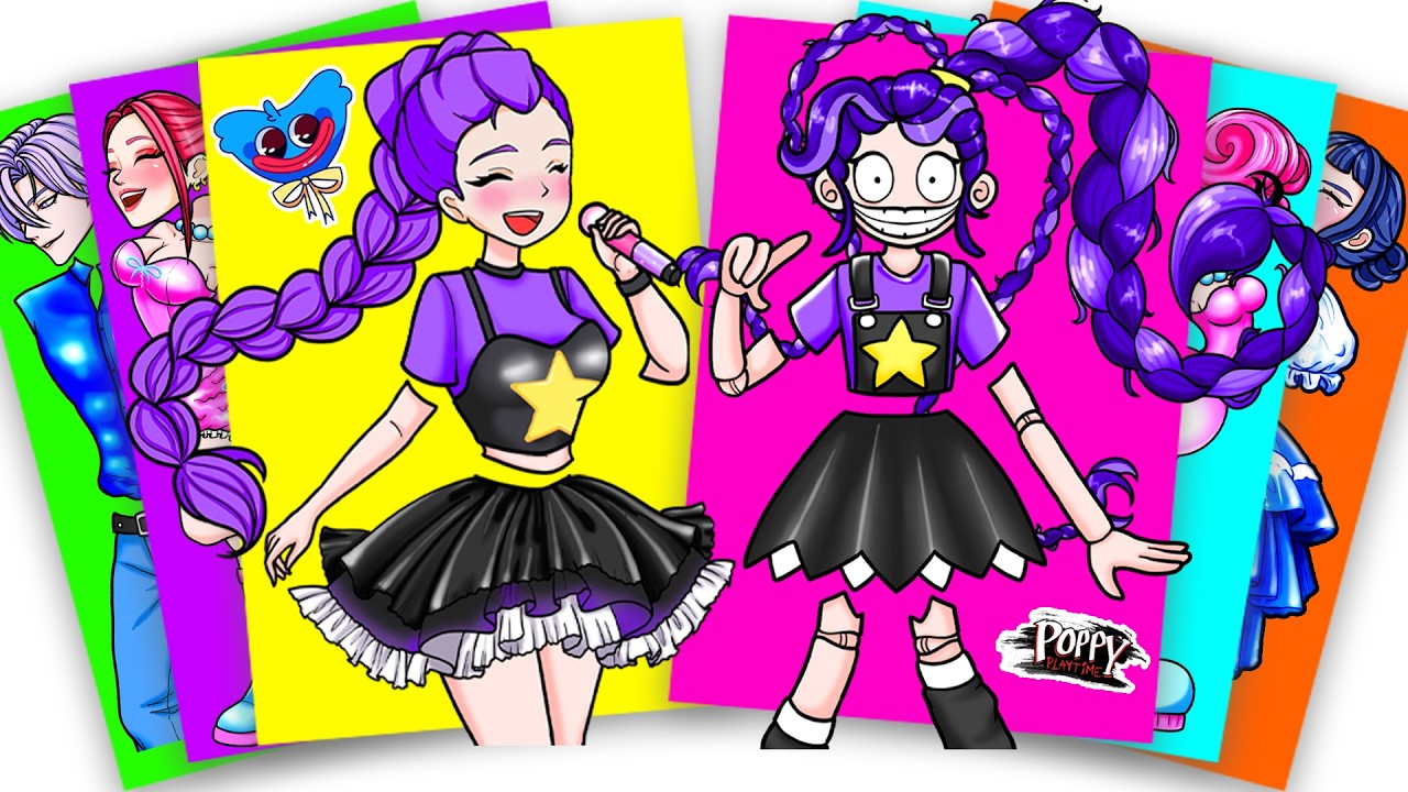 Poppy Playtime 5 x Huntrix Kpop Demon Hunter - Rumi vs Lily LoveBraids | sticker book diy